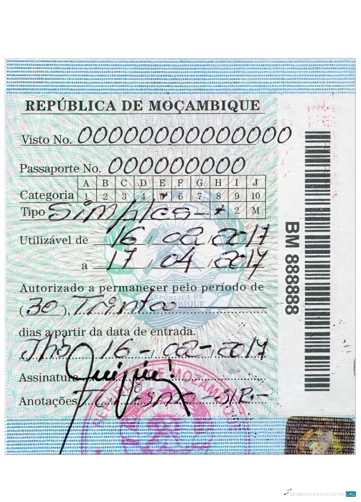 Download MOZAMBIQUE simple visa Photoshop template